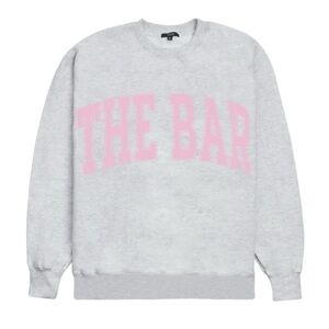 The Bar Varsity Sweatshirt, Heather Grey/Blush